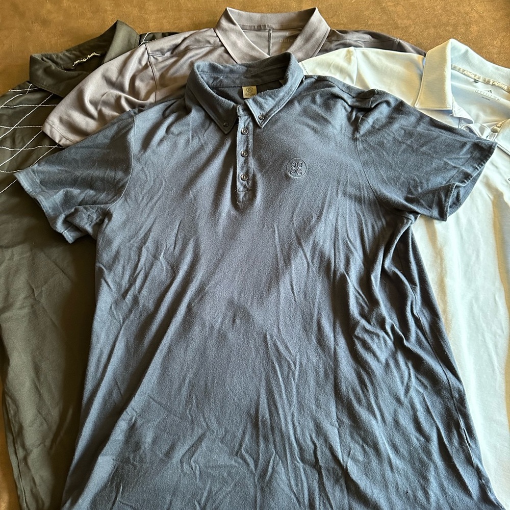 Lot of 4 Premium Golf Shirts G Fore/Travis Mathew/Nike/Adidas